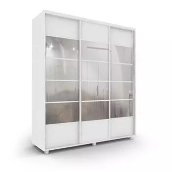 Шкаф-купе Стильный зелкало+ЛДСП Белый 2100х600х2300