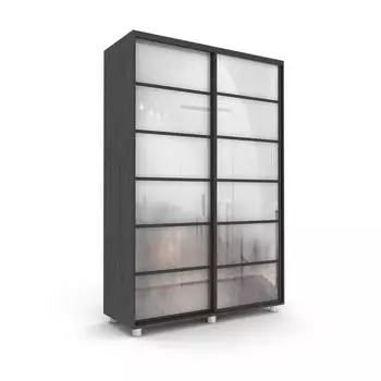 Шкаф-купе Стильный зеркало Венге тёмный/Белый 1600х600х2300