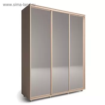 Шкаф-купе Удачный 3 зеркала 2370х600х2300 Венге Светлый