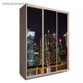 Шкаф-купе Яркий-222 1770х600х2300 Венге Светлый/Мегаполис 2