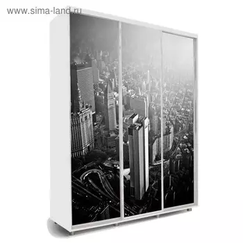 Шкаф-купе Яркий-222 2070х600х2300 Белый/Мегаполис 3