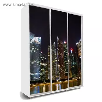 Шкаф-купе Яркий-222 2070х600х2300 Белый/Мегаполис 2