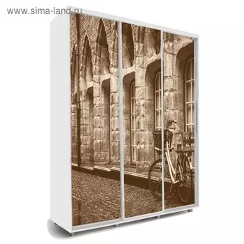 Шкаф-купе Яркий-222 2070х600х2300 Белый/Путешествие 2