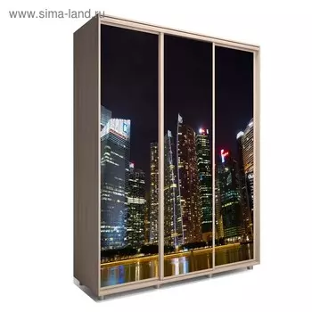 Шкаф-купе Яркий-222 2070х600х2300 Ясень Шимо Светлый/Мегаполис 2