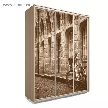 Шкаф-купе Яркий-222, 2370х600х2300, Дуб сонома/Путешествие 2