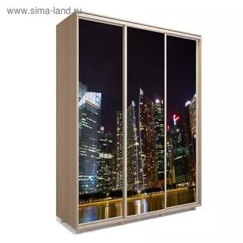 Шкаф-купе Яркий-222 2370х600х2300 Дуб Сонома/Мегаполис 2