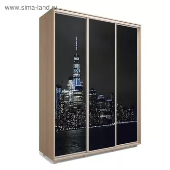 Шкаф-купе Яркий-222, 2370х600х2300, Дуб сонома/Мегаполис 4