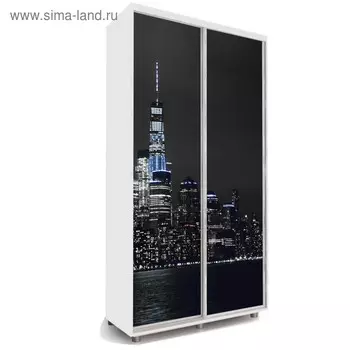 Шкаф-купе Яркий-22 1400х600х2300 Белый/Мегаполис 4