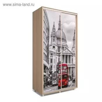 Шкаф-купе Яркий-22 1400х600х2300 Дуб Сонома/Путешествие 4