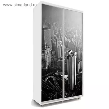 Шкаф-купе Яркий-22 1600х600х2300 Белый/Мегаполис 3