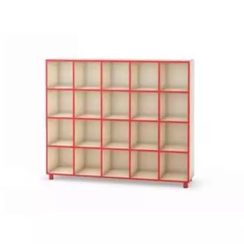 Шкаф на ножках, для горшков на 20 мест, 1350 × 320 × 1130 мм, цвет бежевый / красный