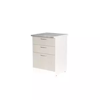 Шкаф напольный Лариса 600х600х850 с 3 выдвижными ящиками белый/латте/кантри