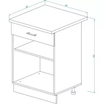 Шкаф напольный с ящиком Легенда-10 600х600х850 Дуб сонома