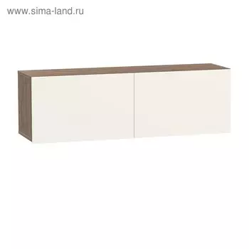 Шкаф навесной Гринвич 08.117 2 двери, 1200х319х366, Орех селект каминный/Белый премиум