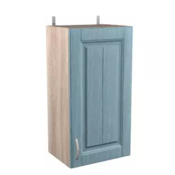 Шкаф навесной Кантри 200х300х720 Дуб молочный/Голубой