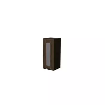 Шкаф навесной Кира 300х300х720 с витриной венге/Квадро шимо темный