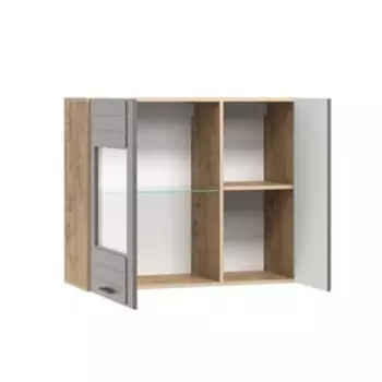 Шкаф навесной Livorno, 952х380х800, Дуб бунратти/Софт Графит МДФ