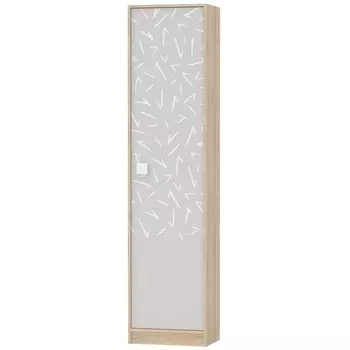 Шкаф-пенал «Микки» с полками, 5003552105 мм, цвет дуб ривьера / серый