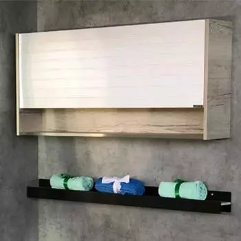 Шкаф подвесной COMFORTY «Клеон-120» белый/дуб дымчатый