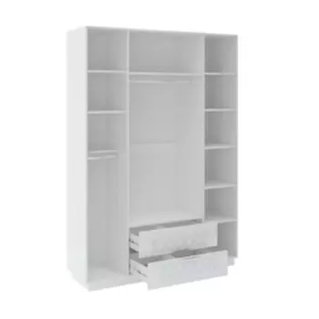 Шкаф четырёхдверный «Тиффани» №28, 2 ящика, 16005102250 мм, цвет белый текстурный