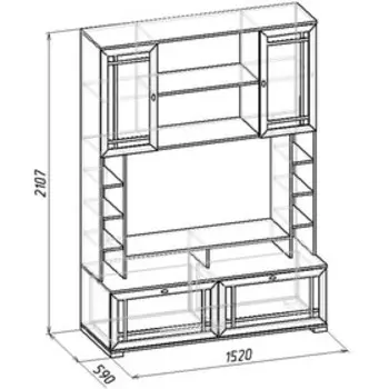 Стенка Sherlock 1, 15205902107 мм, цвет орех шоколадный