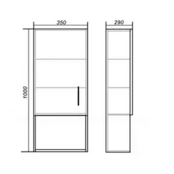 Шкаф "Соло 350" левый белый 29 см х 35 см х 100 см