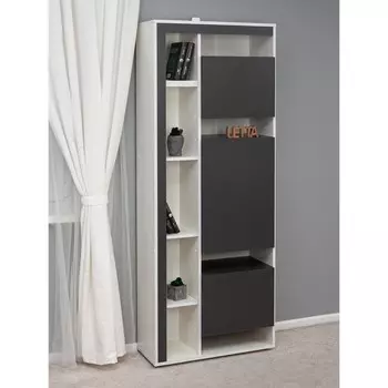 Шкаф стеллаж Blues, 7223201857 мм, цвет белое тиснение / антрацит