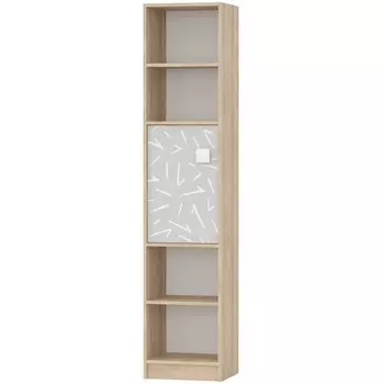 Шкаф-стеллаж «Микки» с дверкой, 4103551905 мм, цвет дуб ривьера / серый