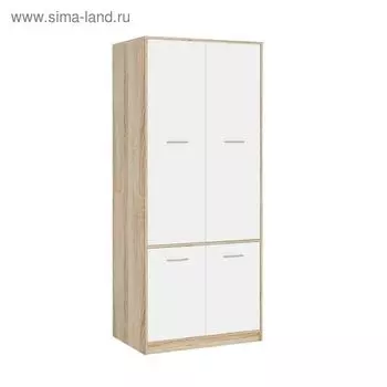 Шкаф «Стелс», 834 553 1950 мм, цвет дуб сонома / белый