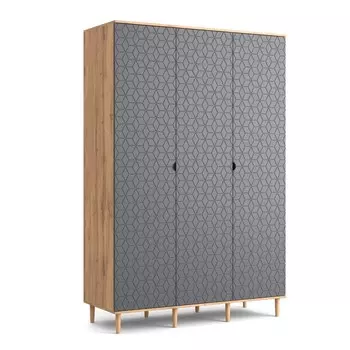 Шкаф трехстворчатый "Денвер", 1486х564х2227, Дуб вотан / Графит