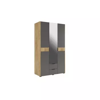 Шкаф трёхдверный «Адам», с зеркалом, 12655002170 мм, цвет дуб крафт золотой/графит