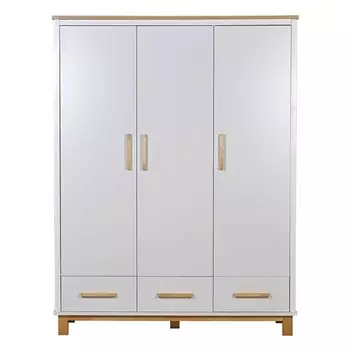 Шкаф трехсекционный Polini kids Simple 3415, с ящиками, цвет белый-натуральный