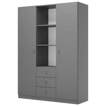 Шкаф прямой трёхстворчатый Polini kids Simple, 13465161900 мм, цвет серый