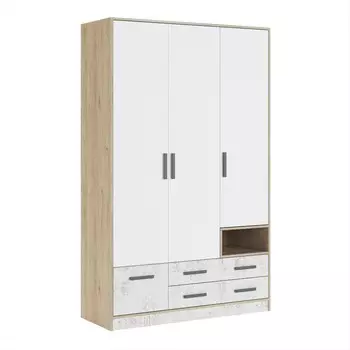 Шкаф трёхдверный «Алиса №10», 13305002135 мм, цвет гикори джексон / спринт / белый