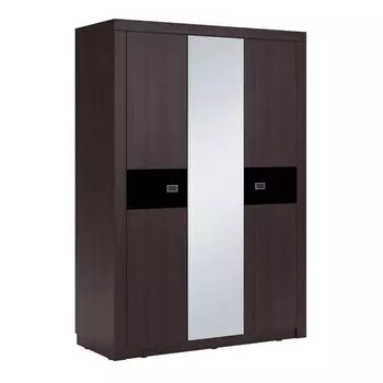 Шкаф трёхдверный «Изабелла №6», 14706202120 мм, с зеркалом, аруба венге / орех тёмный