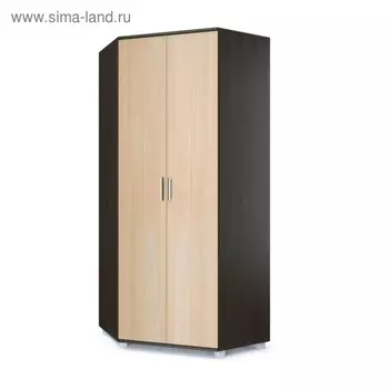 Шкаф угловой двустворчатый Карина, 900x900x2100, Венге/Дуб млечный