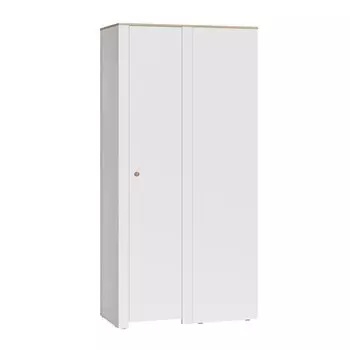 Шкаф угловой Джастин 13.229, 1114х548х2257, Белый шагрень/Дуб белый