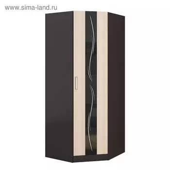 Шкаф угловой Эрика, 900x900x2200x550, Венге/Дуб молочный