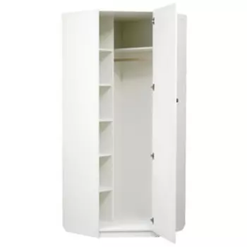 Шкаф угловой с зеркалом «Радуга», 850 850 2100 мм, цвет белый / лайм
