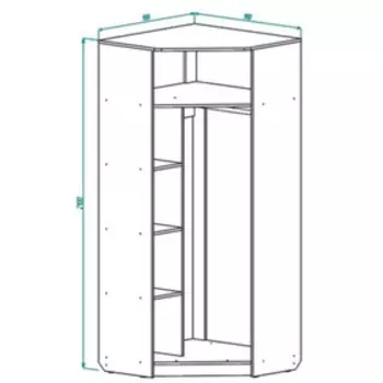 Шкаф угловой ШУ 2100х900х900 Дуб сонома