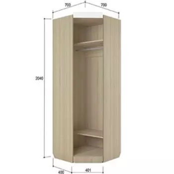 Шкаф угловой «Стиль 3», 700 700 2040 мм, цвет туя светлая / кофе с молоком