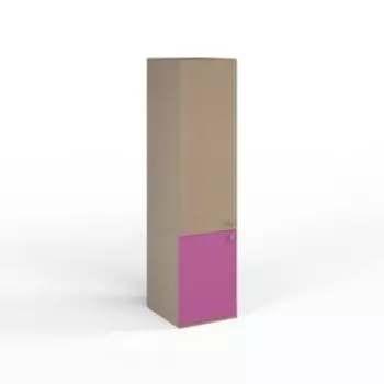 Шкаф узкий ДМ-ШС-4-7, 458х504х1806 мм, ясень шимо, фуксия