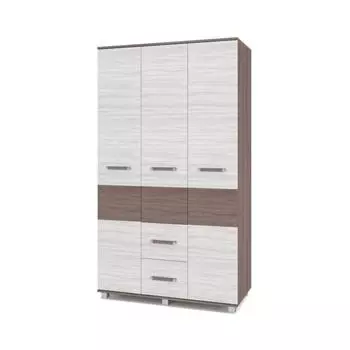 Шкаф Виора В34 520х1200х2100 трёхстворчатый с ящиками Шимо темный/светлый