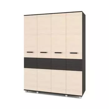 Шкаф прямой четырёхстворчатый «Виора В40», 16005202100 мм, цвет венге/дуб млечный