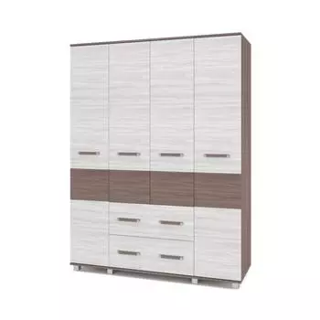 Шкаф Виора В43 520х1600х2100 четырёхстворчатыйс ящиками Шимо темный/светлый