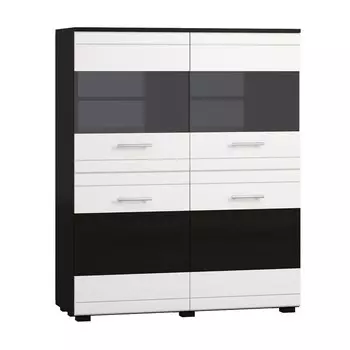 Шкаф-витрина 4-х дверный «Квартал», 10984281350 мм, цвет дуб венге / белый глянец