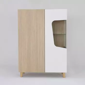 Шкаф-витрина левая Моана-3 1000х420х1420 палермо/мокко