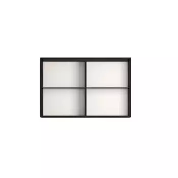 Шкаф-витрина навесной «Квартал», 1098296720 мм, 2 двери, цвет дуб венге / белый глянец