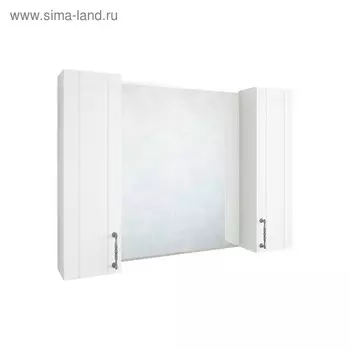 Шкаф-зеркало Глория 105 белый матовый