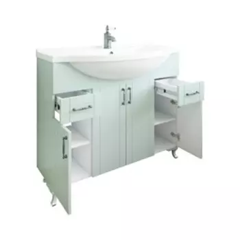 Шкаф-зеркало Глория 105 серый